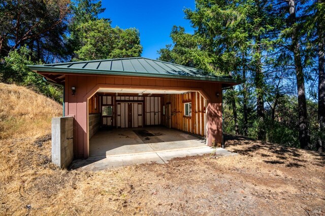 view of garage