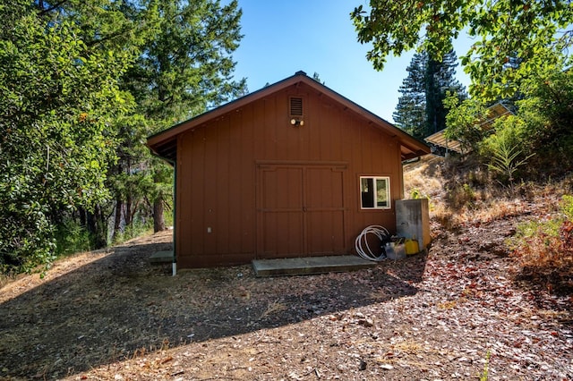 view of shed