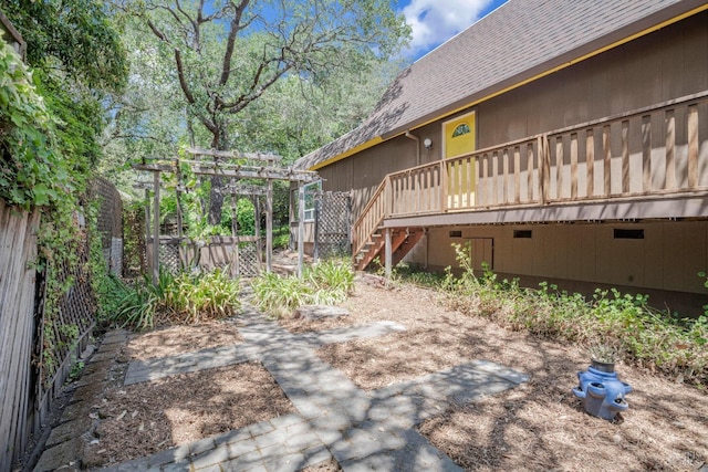 exterior space featuring a deck