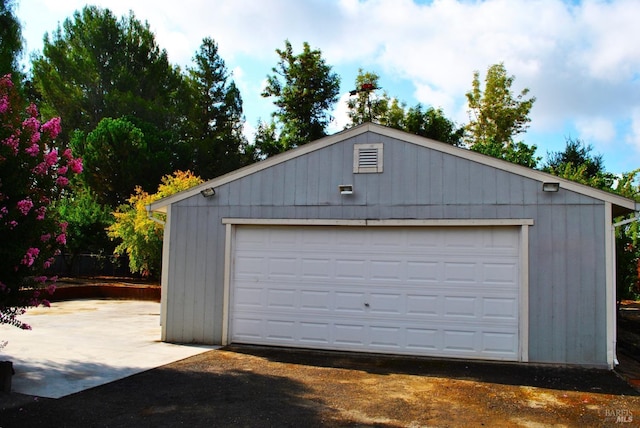 view of garage