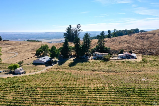 aerial view with a rural view