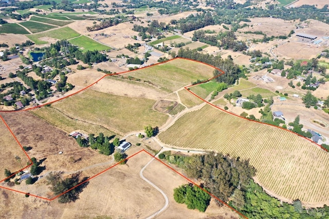 bird's eye view featuring a rural view