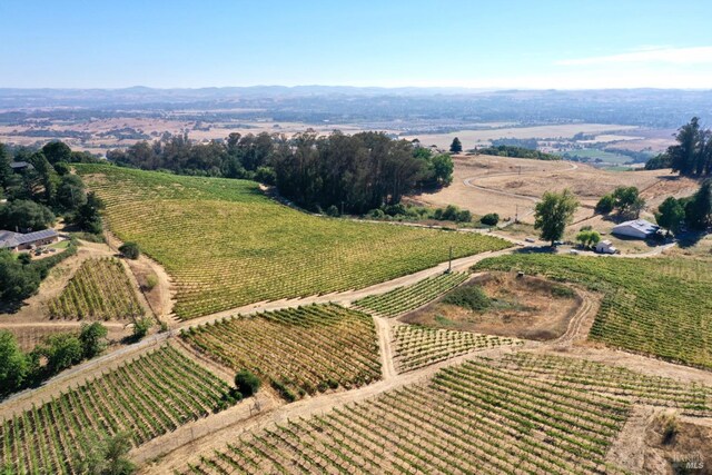 birds eye view of property with a rural view