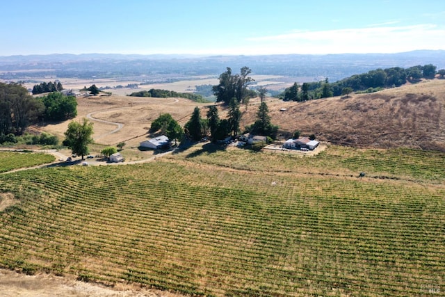 birds eye view of property featuring a rural view