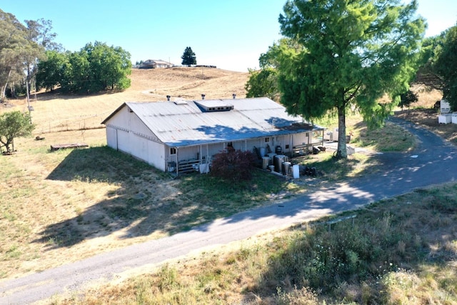 aerial view with a rural view