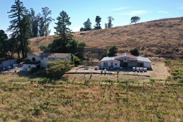 aerial view with a rural view