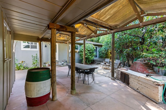 view of patio / terrace with a gazebo