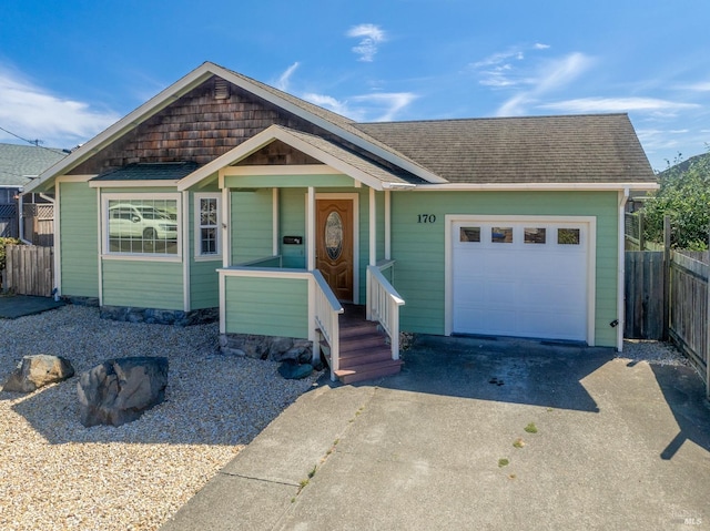 view of front of home with a garage