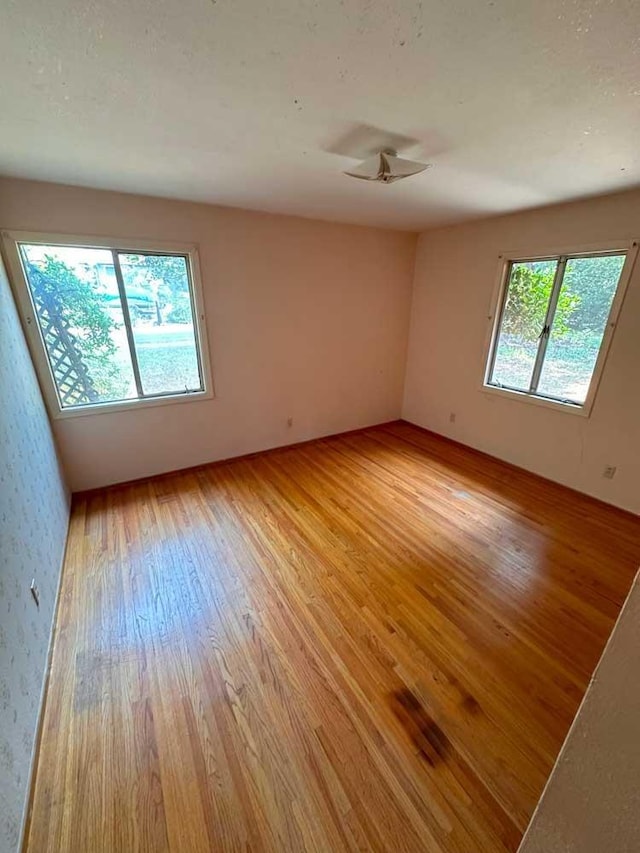 empty room featuring light wood-type flooring