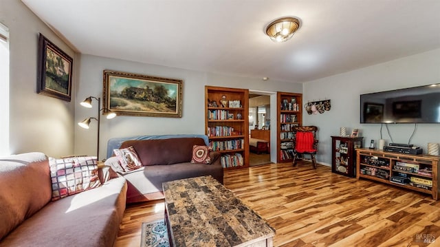 living room featuring light hardwood / wood-style flooring