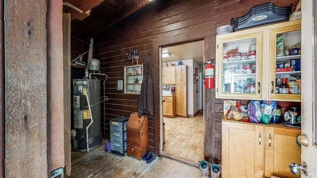 storage room with gas water heater