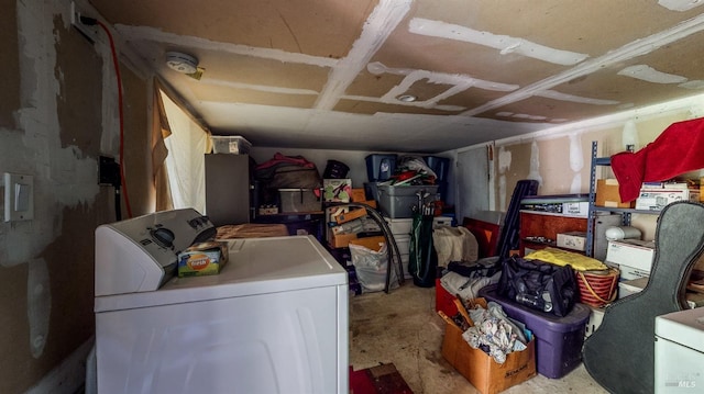 interior space with washer / clothes dryer