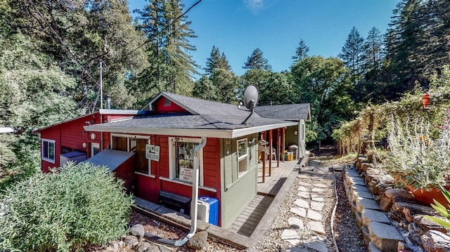 view of front of home featuring roof with shingles