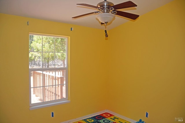 spare room featuring ceiling fan