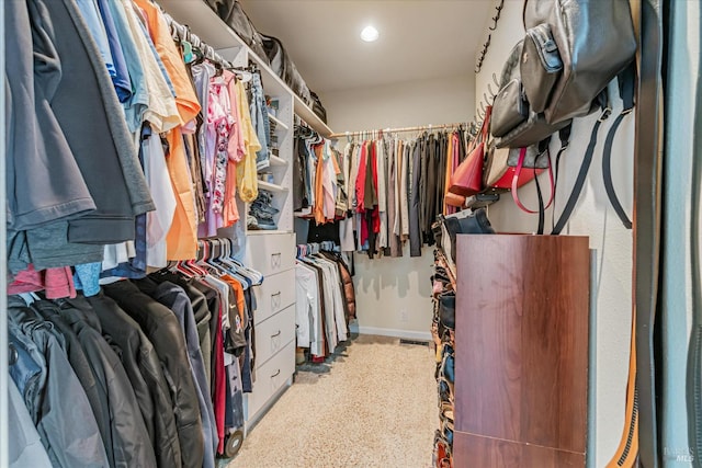 view of walk in closet