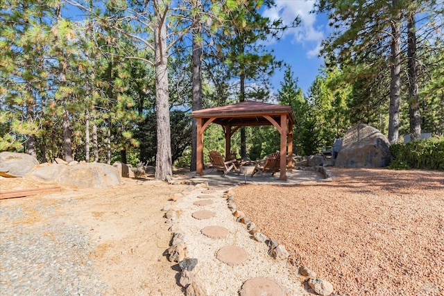 view of yard featuring a gazebo