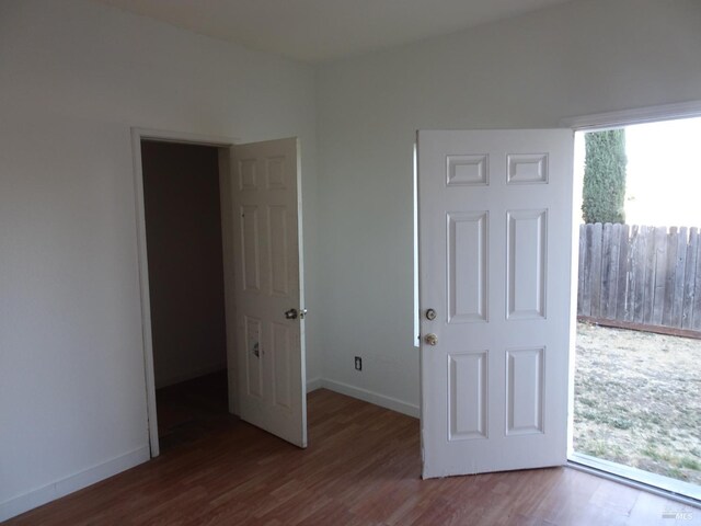 bathroom featuring hardwood / wood-style floors and vanity