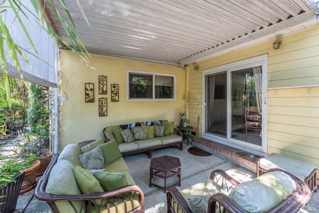 view of patio featuring an outdoor living space