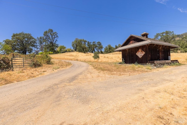 view of street with a rural view