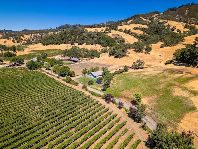 birds eye view of property featuring a rural view