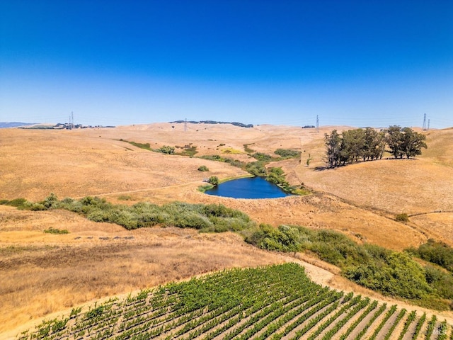 birds eye view of property featuring a rural view