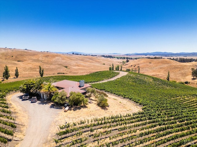 birds eye view of property with a rural view