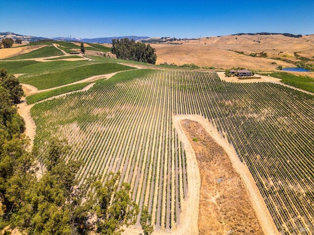 birds eye view of property featuring a rural view