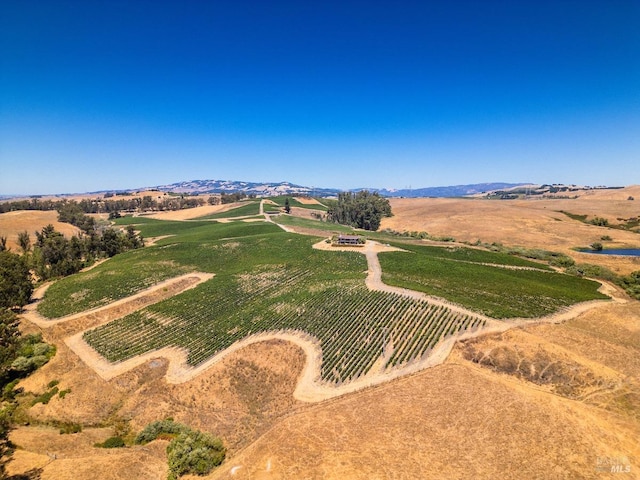 birds eye view of property with a rural view