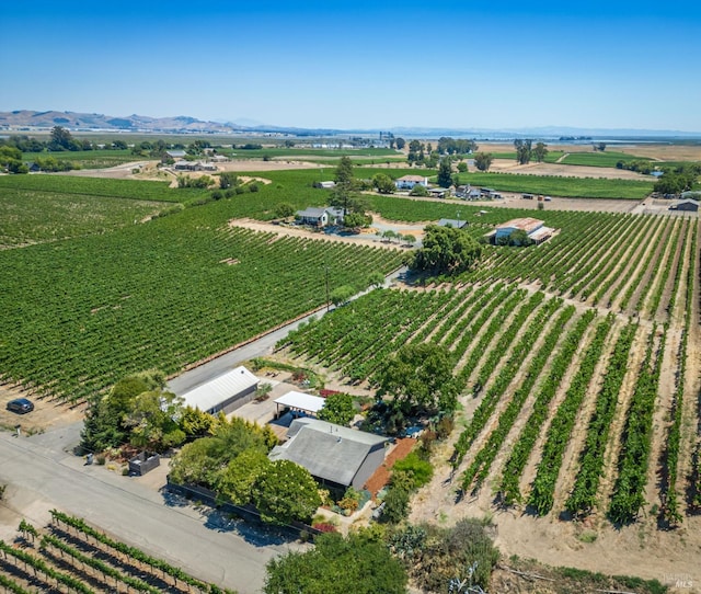 birds eye view of property with a rural view