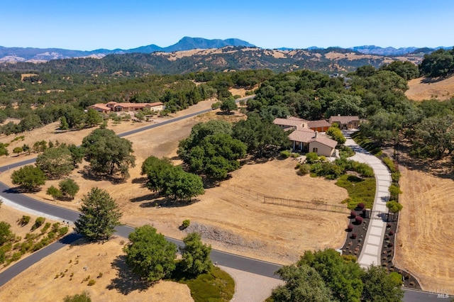 drone / aerial view with a mountain view