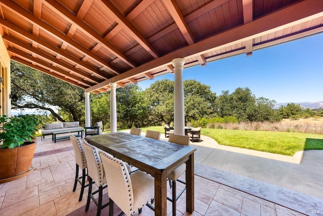 view of patio / terrace with an outdoor living space