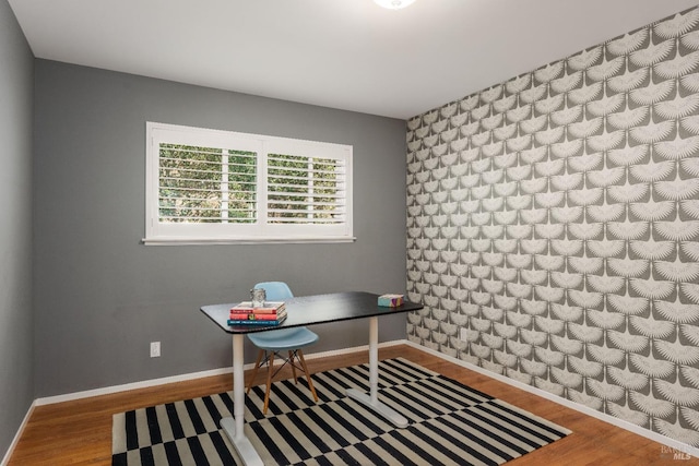 office featuring hardwood / wood-style floors