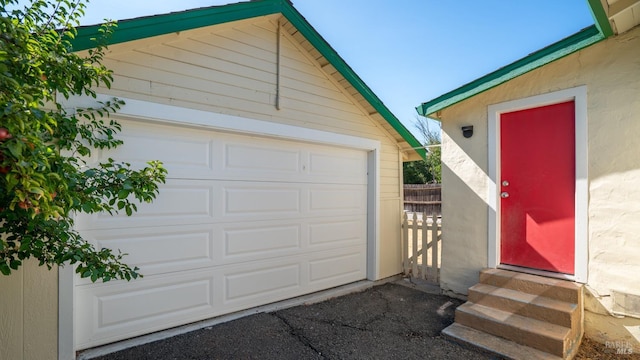 view of garage