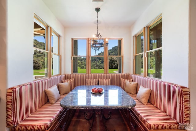 dining room with an inviting chandelier