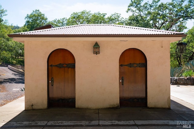 view of garage