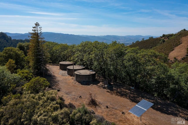 aerial view featuring a mountain view