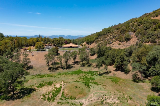 aerial view featuring a mountain view