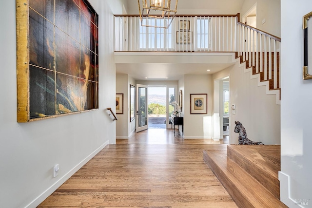 foyer featuring hardwood / wood-style flooring