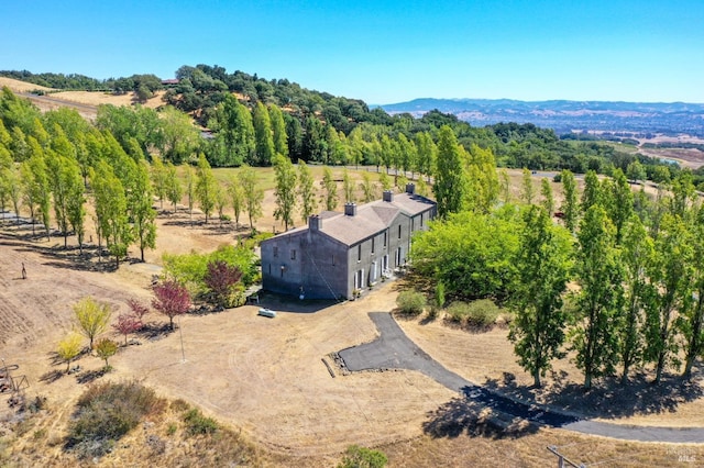 aerial view with a rural view