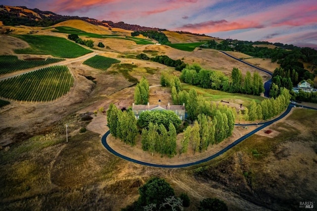 aerial view with a rural view