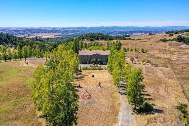 bird's eye view with a rural view