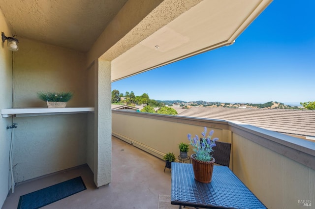 balcony with a mountain view