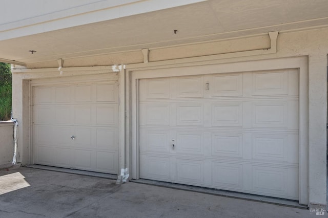 view of garage