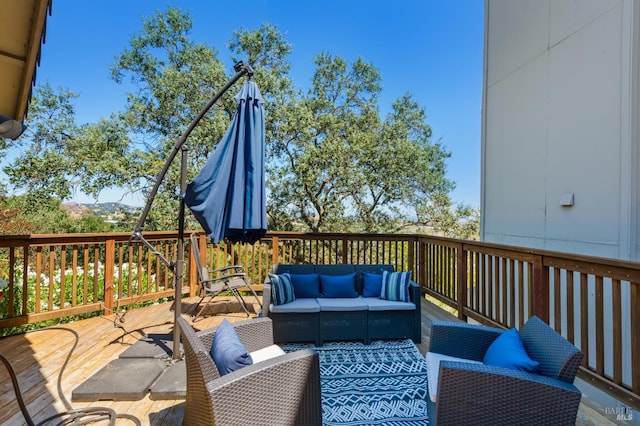 deck featuring an outdoor hangout area