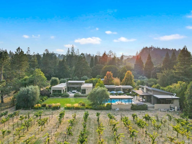 bird's eye view with a rural view