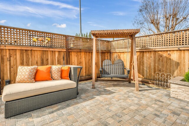 view of patio with a pergola