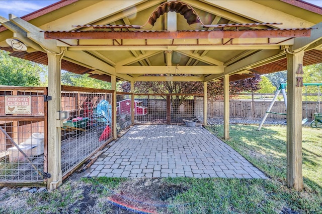 view of patio / terrace with a playground