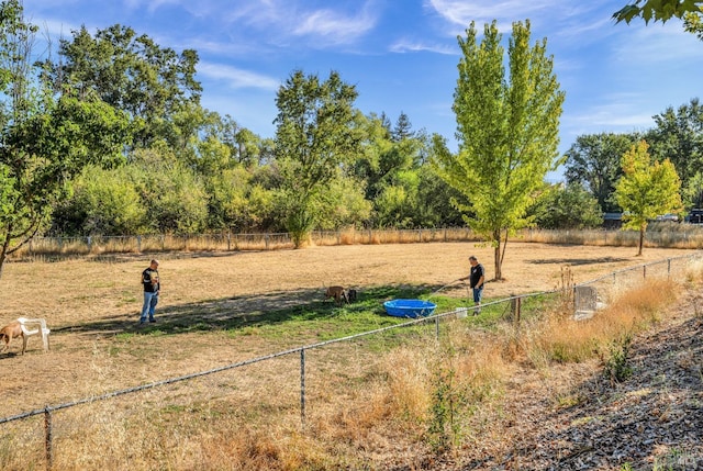 view of yard featuring a rural view