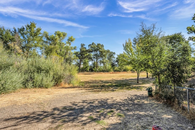 view of yard with a rural view