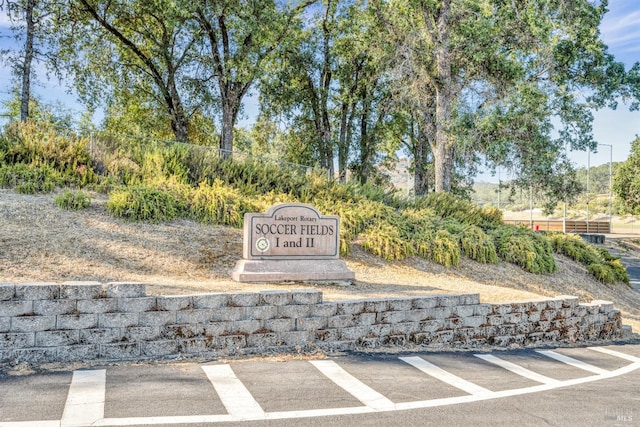 view of community sign